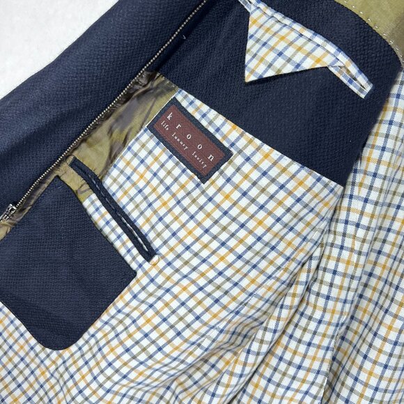 Kroon Ritchie Blazer 48R Blue Hybrid Jacket Wool Cashmere 3 Button Full Zip - Picture 15 of 16